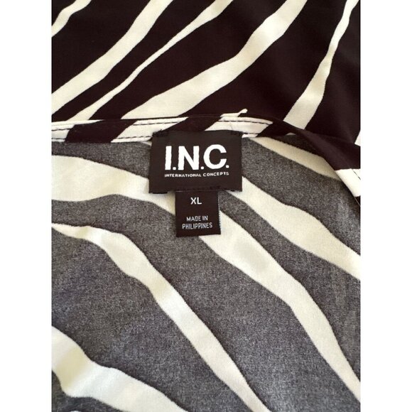INC International Concepts Zebra Print Studded Top, Black White Women's Size XL - Picture 9 of 11